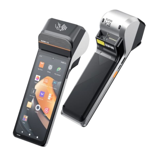 POS термінал Sunmi V3 (Android 13, принтер 58 мм, екран IPS  6.75 дюймів, 3GB RAM/32GB ROM, NFC, 4G, Wi-Fi, Bluetooth)