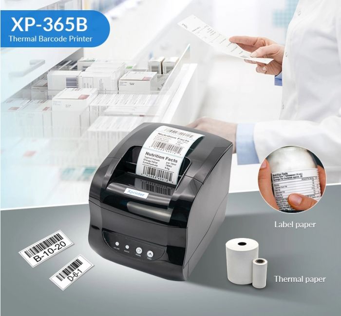 Принтер етикеток та чеків Xprinter XP-365B (USB) 203 dpi
