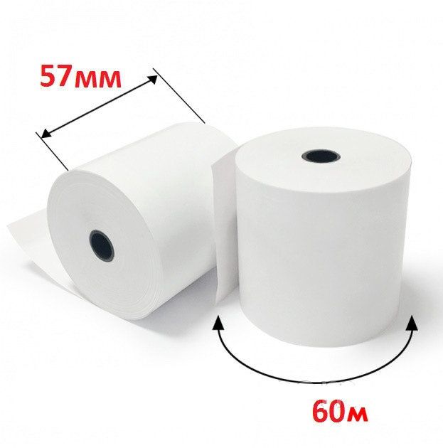 Касова стрічка 57 мм (60 метрів у рулоні)