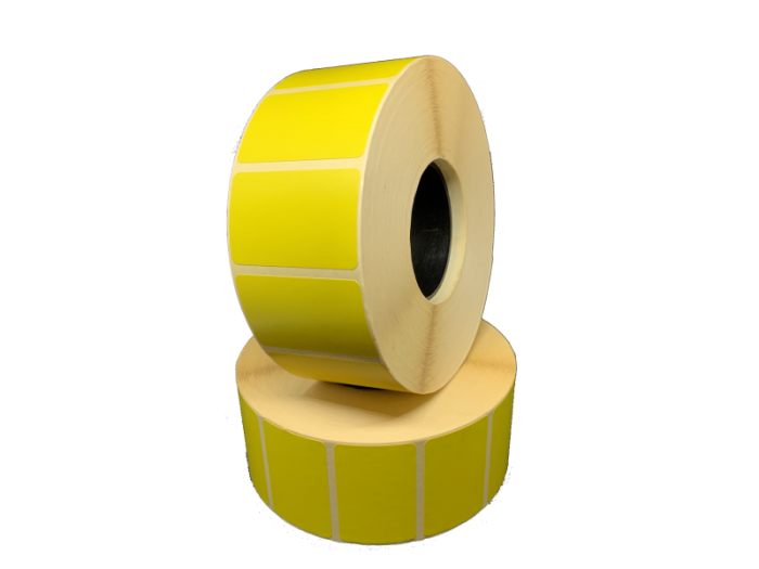Термоетикетка 40x25 мм жовта (1000 шт/рулон) - оптом 100 рулонів