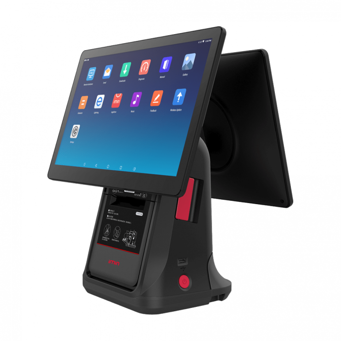 POS термінал iMin D4-504 (15,6" + 10,1", 4+32 GB, WiFI, BT, принтер 80 мм, Android 11)