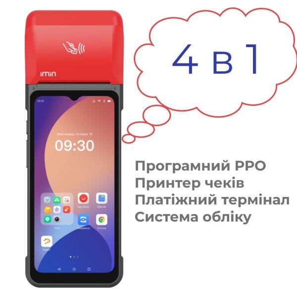 Касовий POS термінал 4 в 1 Imin Swift 2 (ПРРО + принтер чеків + система обліку + платіжний термінал NFC)
