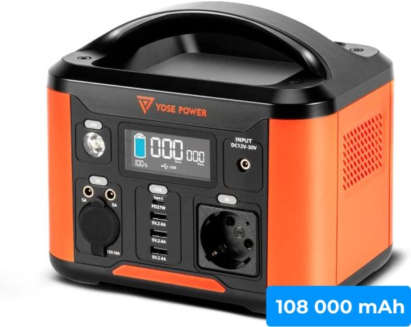 Зарядна станція Yose Power 300w ~ 108 000 mAh ~ 388Wh (220V/12V/5V)