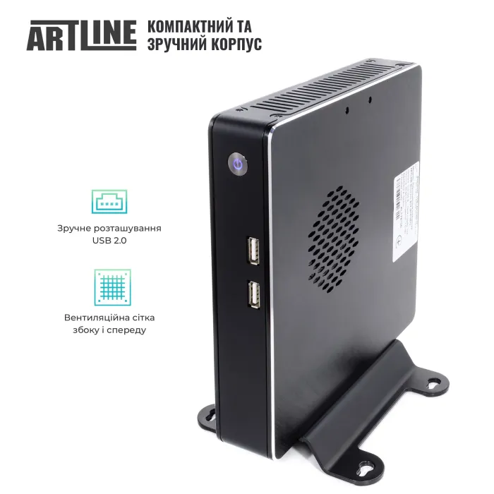 Мини ПК Artline Business B11 (Intel N95, 16GB RAM/480GB SSD, Wi-Fi, Bluetooth, Windows 11 Pro) - (B11v24Win)
