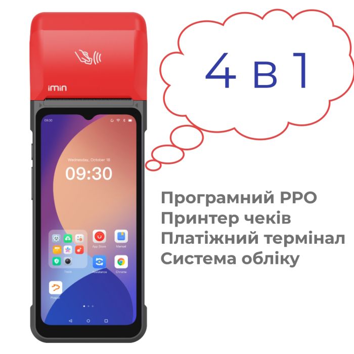 Кассовый POS терминал 4 в 1 Imin Swift 2 Pro (ПРРО+принтер чеков+система учета+платежный терминал NFC)